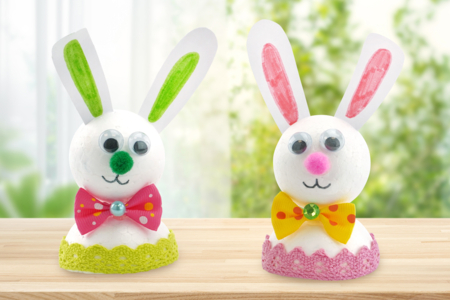 lapins blancs de pâques activité enfants - Activités manuelles DIY Pâques – 10doigts.fr