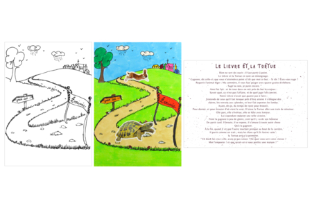 le lièvre et la tortue - Kits créatifs gommettes – 10doigts.fr