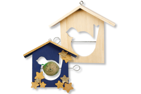 Mangeoire en bois pour oiseaux, à suspendre - Nichoirs, mangeoires en bois – 10doigts.fr