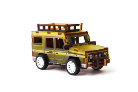 Maquette véhicule voiture 4 x 4 - Maquettes en bois – 10doigts.fr