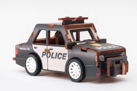 Maquette voiture de Police - Maquettes en bois – 10doigts.fr