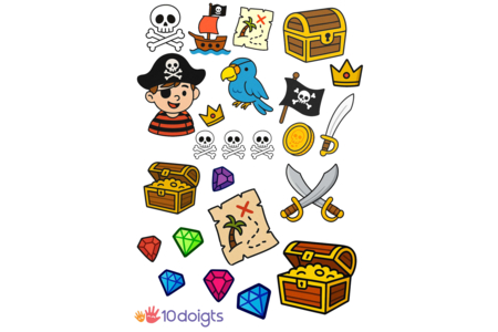 modèle pirates - Papiers transfert – 10doigts.fr