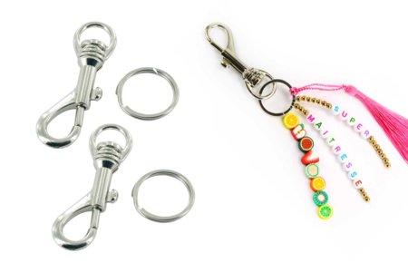 mousqueton argentés pour porte-clés - Porte-clés – 10doigts.fr