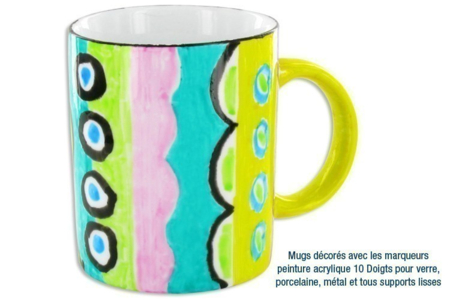 Mug en porcelaine blanche - Activités manuelles fête des mères – 10doigts.fr