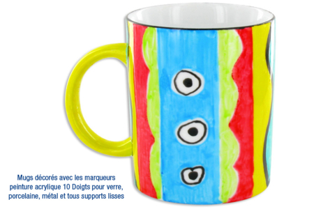Mug en porcelaine blanche - Activités manuelles fête des mères – 10doigts.fr