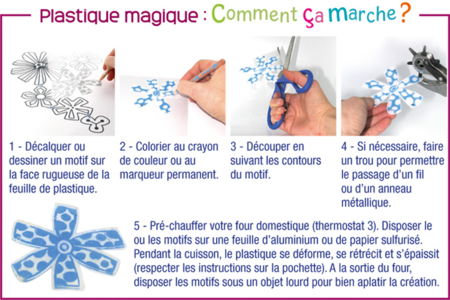 notice plastique magique - Feuilles plastique fou pour enfants – Loisirs créatifs et ludiques – 10doigts.fr