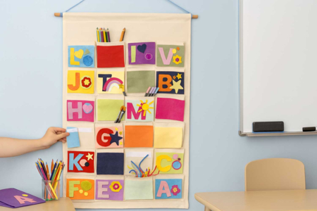 Organisateur à suspendre 24 poches - Coton, lin - Textiles – 10doigts.fr