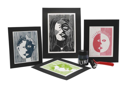 papier impression linogravure - Papiers Peintures – 10doigts.fr