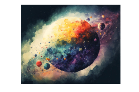 Peinture au numéro "Planètes" - 40 x 50 cm  - Peinture aux numéros – 10doigts.fr