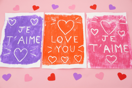 peinture bricolage facile impression enfant saint valentin - Activités manuelles Saint-valentin – 10doigts.fr
