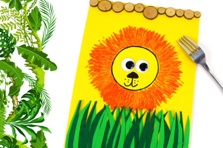 Peinture Fourchette Lion - Activités manuelles peinture – 10doigts.fr