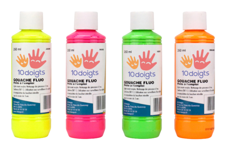 peinture gouache fluo 10 DOIGTS - Peinture gouache 10doigts – 10doigts.fr
