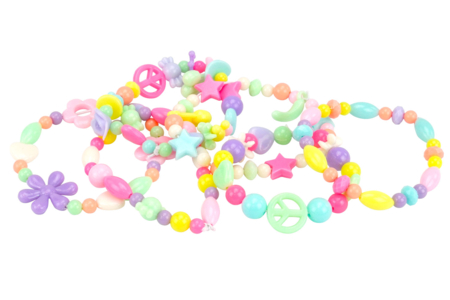 petits bracelets enfants perles pastel - Perles Plastique – 10doigts.fr