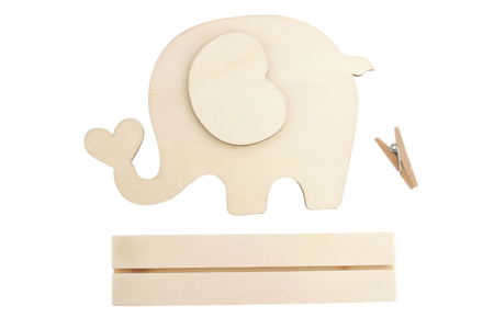 Porte-photo Éléphant en bois  materiel - Porte photos créatifs – 10doigts.fr
