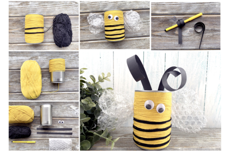 pot à crayon abeille laine - Fils à tricoter – 10doigts.fr