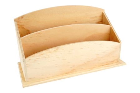 Range-courrier en bois, 2 compartiments - Objets bois pour le bureau – 10doigts.fr