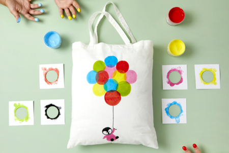 sac shopping tactilcolor - Peinture textile – 10doigts.fr