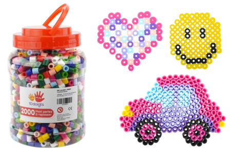 seau de 2000 maxi perles à repasser - Perles à repasser 1 cm – 10doigts.fr