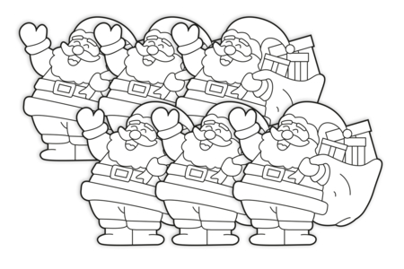 Set de 6 Pères-Noël géants en carte forte imprimée - Supports de Noël à décorer – 10doigts.fr