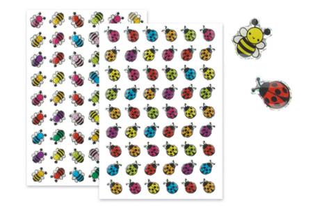Stickers 3D brillants "coccinelles" + "abeilles" - 108 stickers - Gommettes en relief 3D pour enfants, bricolage et loisirs créatifs – 10doigts.fr