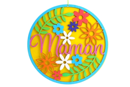 suspension en bois maman  - Suspensions et déco murale – 10doigts.fr