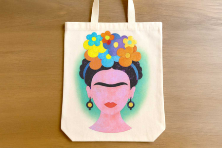 tote bag frida - Peinture textile – 10doigts.fr