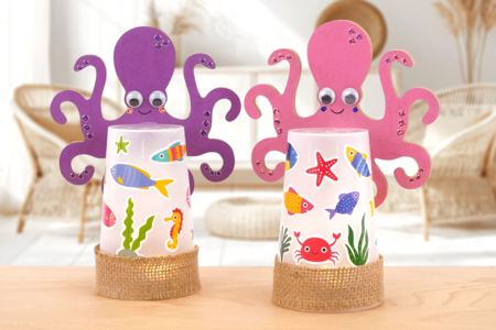 Pieuvre en bois à décorer - Animaux en bois – 10doigts.fr