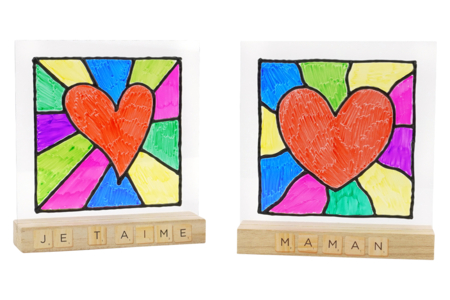 vitrail coeur fête des mères idée cadeau enfants - Activités manuelles fête des mères – 10doigts.fr