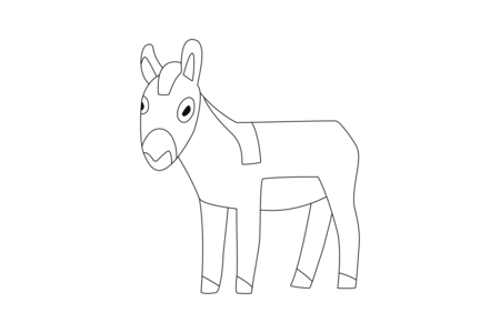 Coloriage Ane 02 – 10doigts.fr