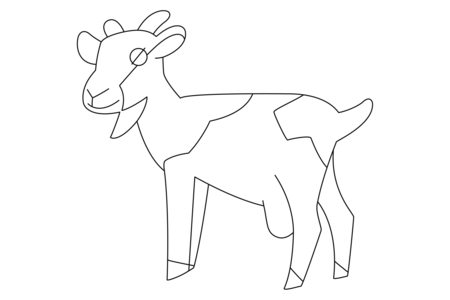 Coloriage Chèvre 01 – 10doigts.fr