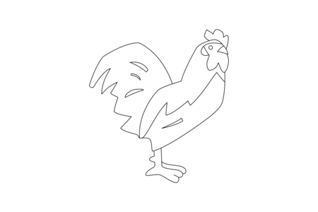 Coloriage Coq 02 – 10doigts.fr