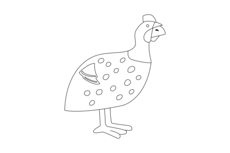 Coloriage Pintade 001 – 10doigts.fr