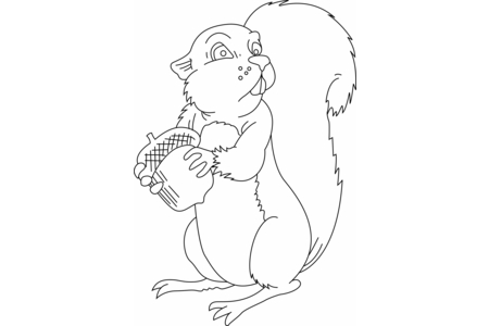 Coloriage Ecureuil 04 – 10doigts.fr