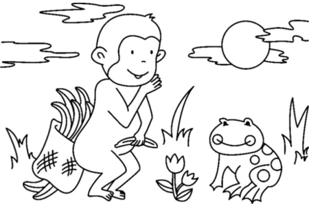 Coloriage Singe 09 – 10doigts.fr