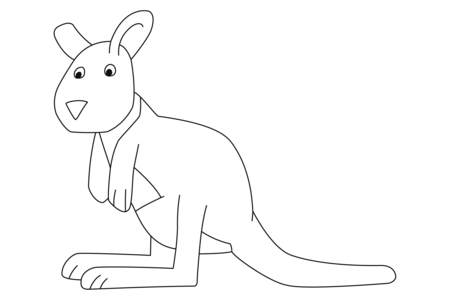 Coloriage Kangourou 04 – 10doigts.fr