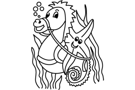 Coloriage Hyppocampe 03 – 10doigts.fr