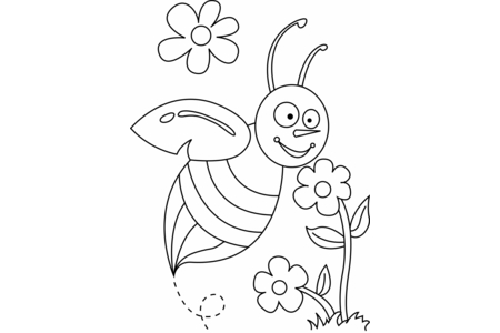 Coloriage Abeille 03 – 10doigts.fr