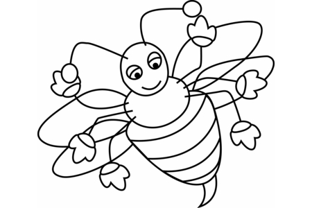 Coloriage Abeille 08 – 10doigts.fr