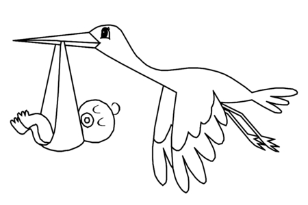 Coloriage Cigogne 01 – 10doigts.fr