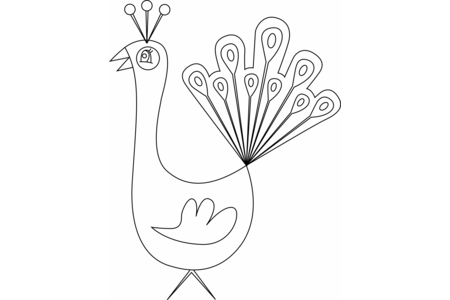 Coloriage Paon 02 – 10doigts.fr