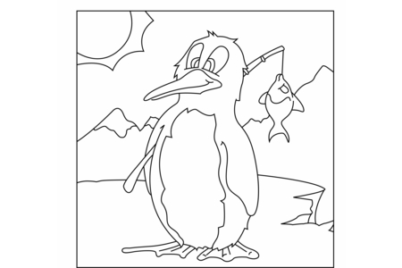 Coloriage Pingouin 02 – 10doigts.fr