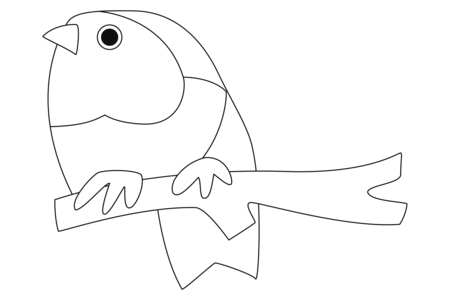 Coloriage Rouge-gorge 01 – 10doigts.fr