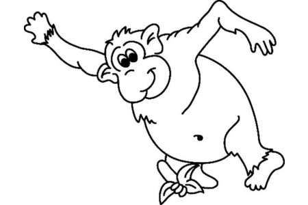 Coloriage Singe 07 – 10doigts.fr