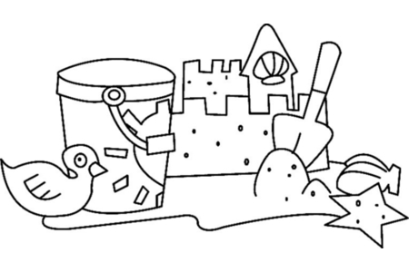 Coloriage Château de sable 02 – 10doigts.fr