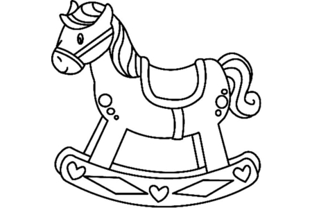 Coloriage Cheval à bascule 02 – 10doigts.fr