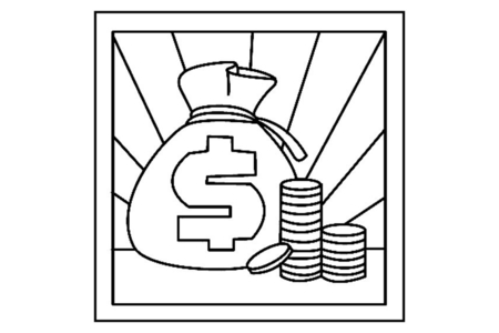 Coloriage Dollars 01 – 10doigts.fr