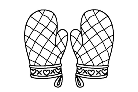 Coloriage Gants de cuisine 01 – 10doigts.fr