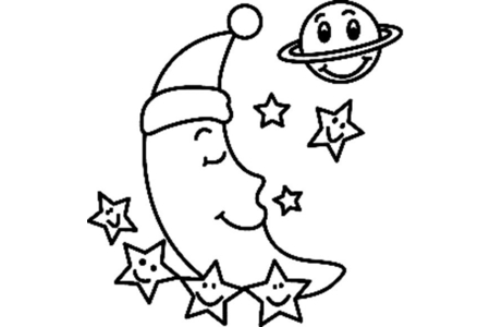 Coloriage Lune 04 – 10doigts.fr