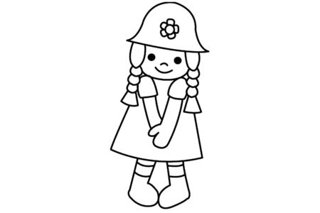 Coloriage Poupée 11 – 10doigts.fr