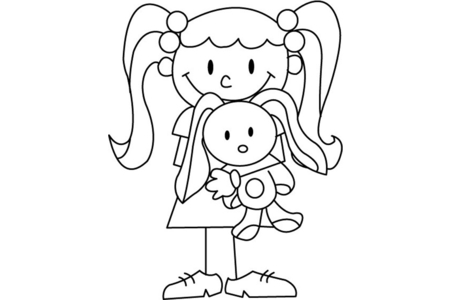 Coloriage Poupée 17 – 10doigts.fr